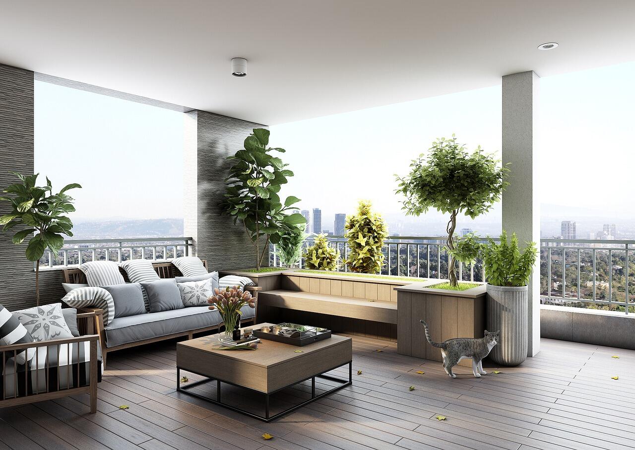 Don't overlook the potential of outdoor areas. Terraces should be kept well swept and create inviting areas to relax 